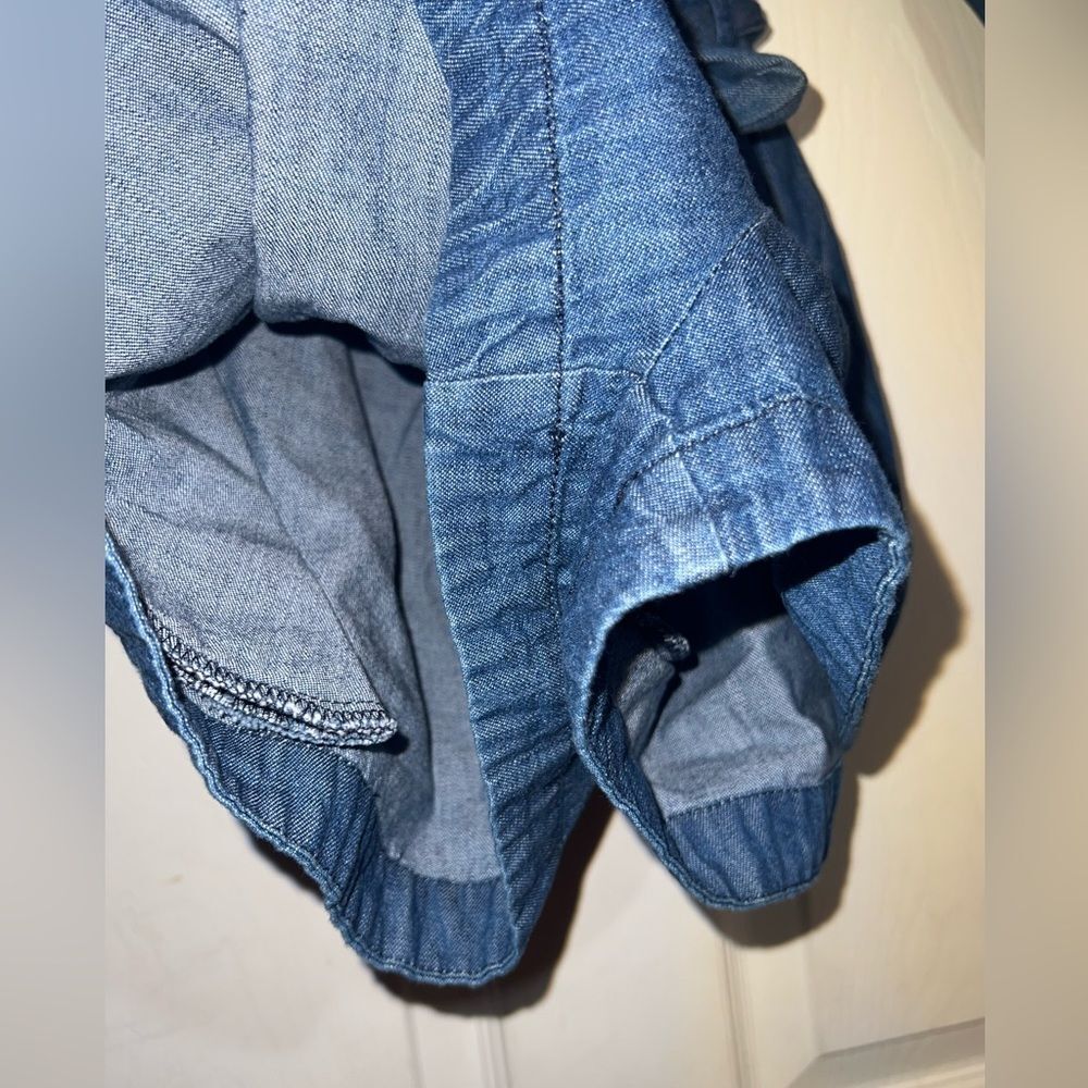 Free People Blue Denim Tie at Waist Romper Size XS EUC - Picture 4 of 7